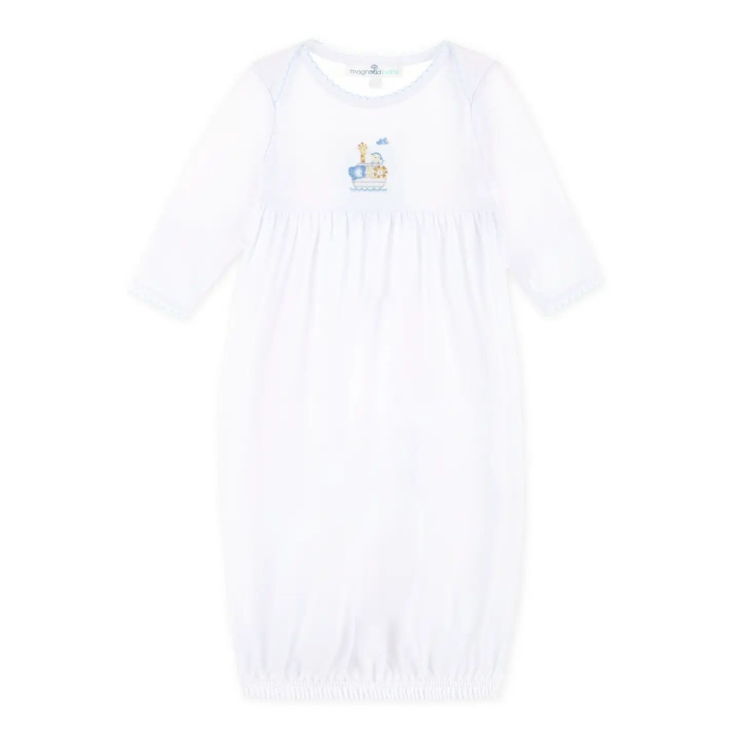 Noah's Ark Gathered Gown, Blue