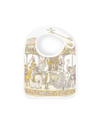 Satin bib- Carousel Pink