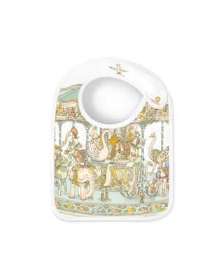 Satin bib- Carousel Green
