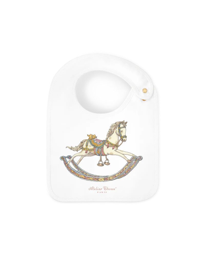 Satin bib- Rocking Horse