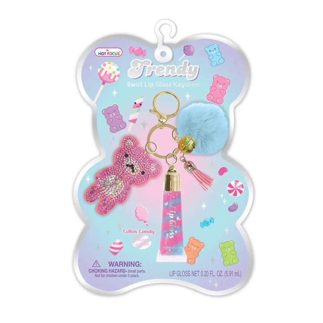 Trendy Lip Gloss with Keychain, Gummy Bear