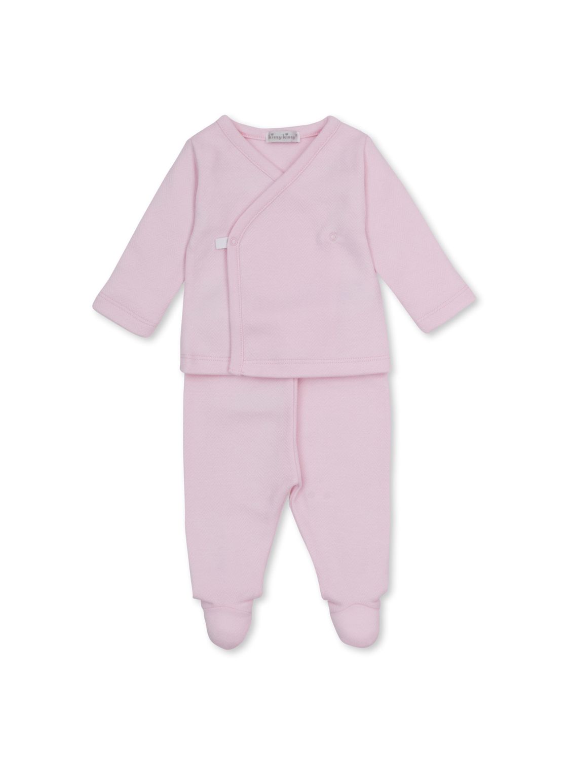 Jacquard Footed Pant Set, Pink