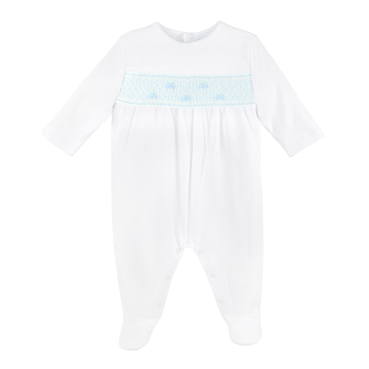 Elegant Smocked Footie, Blue  