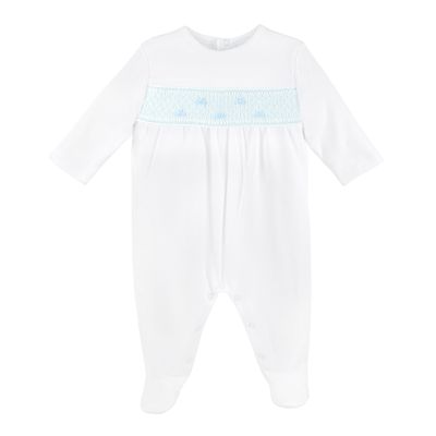 Elegant Smocked Footie, Blue  