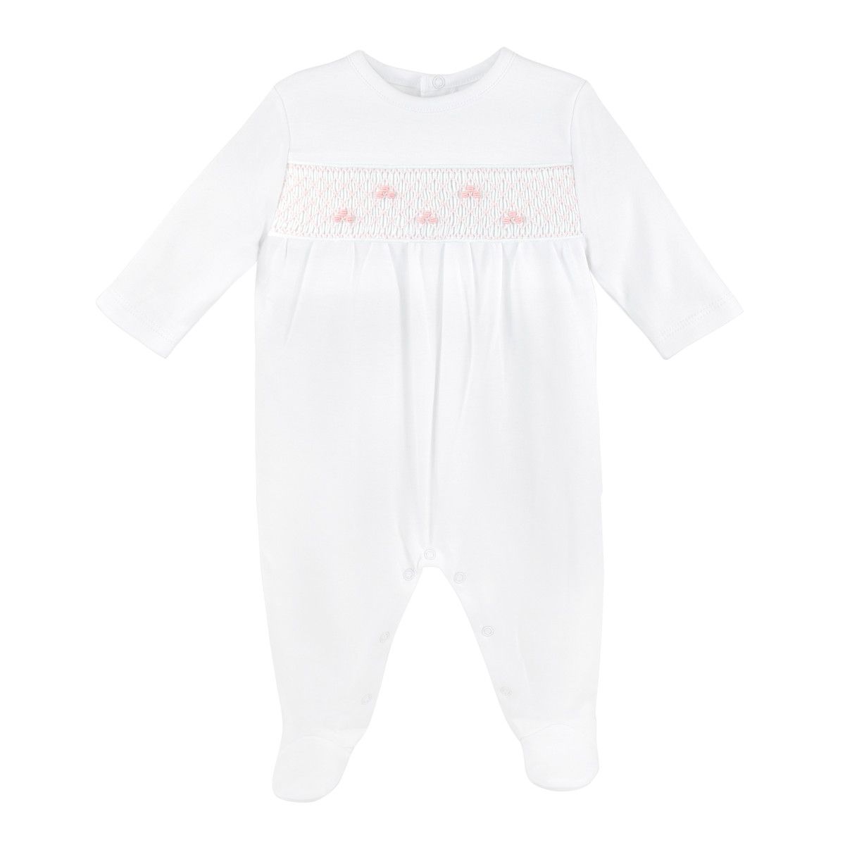 Elegant Smocked Footie, Pink
