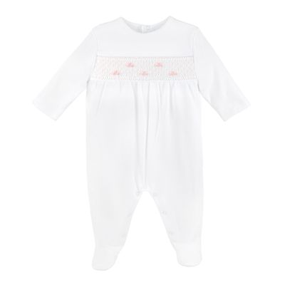 Elegant Smocked Footie, Pink