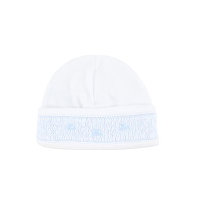 Elegant Smocked Hat, Blue