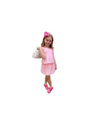 Pink Combo Stripe Tank and Skirt Set