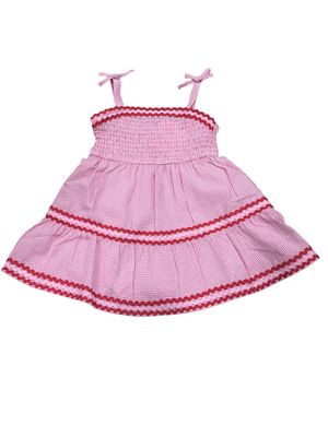 Fuchsia Combo Gingham Dress