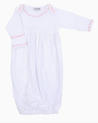 Baby Joy Gown with Pink Crochet Trim
