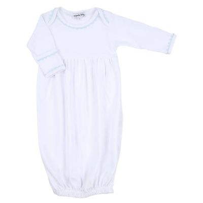 Baby Joy Gown with Blue Crochet Trim