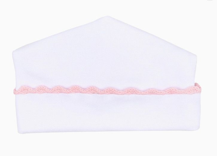 Baby Joy Hat with Pink Crochet Trim