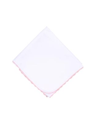 Baby Joy Receiving Blanket with Pink Crochet Trim