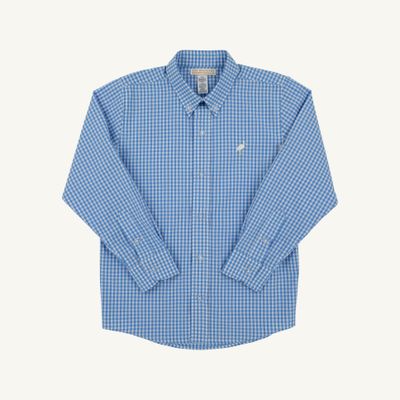 Dean's List Dress Shirt - Rolled Sleeves, Sunrisie Blvd Blue Mini Gingham