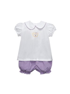 Tiger Purple/Gold Knit Girls Bloomer Set