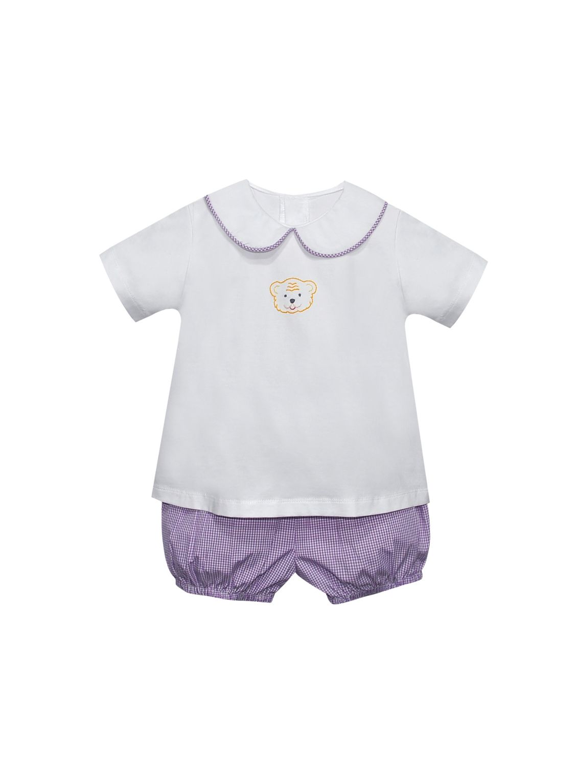 Tiger Purple/Gold Knit Tiger Boys Bloomer Set