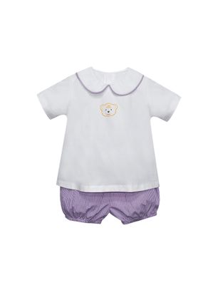 Tiger Purple/Gold Knit Tiger Boys Bloomer Set