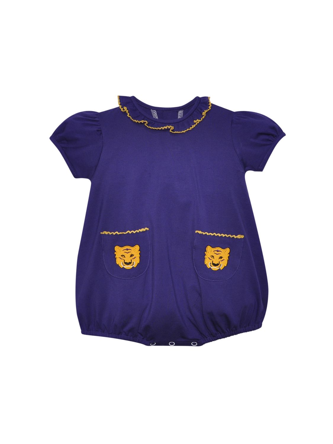 Purple/Gold Tiger Applique Pocket Bubble