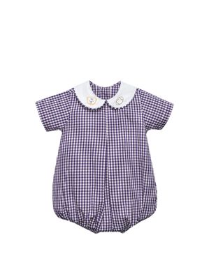 Tiger/ Football Purple Gingham Boy Bubble