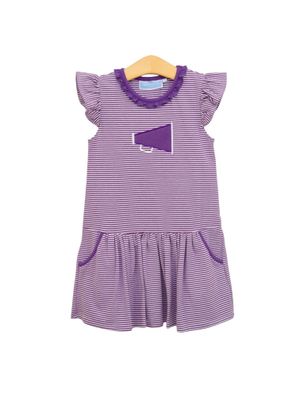 Purple Stripe Megaphone Dress