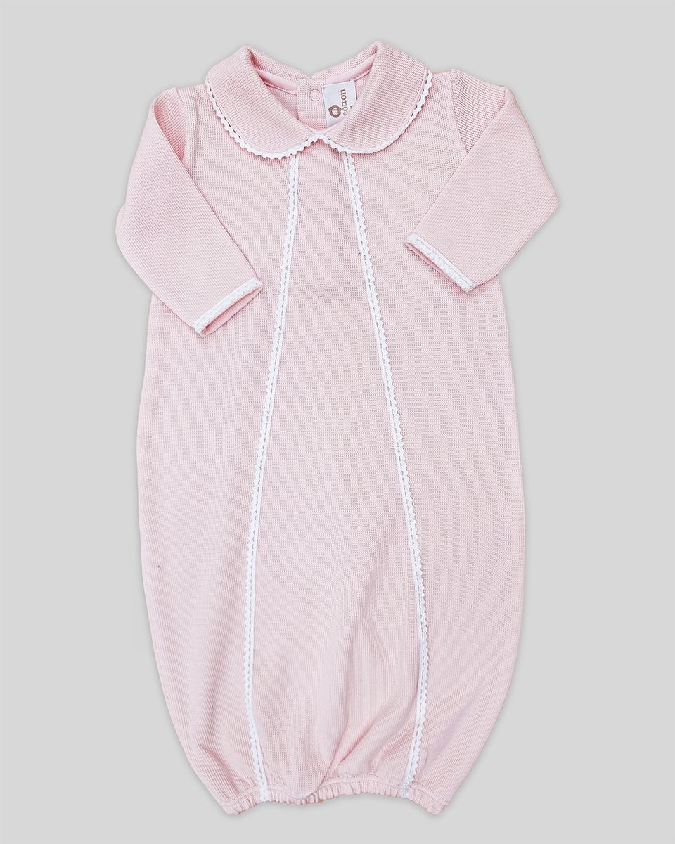 Milen Baby Gown - Special Knit Pink
