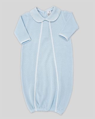 Milen Baby Gown - Special Knit Blue