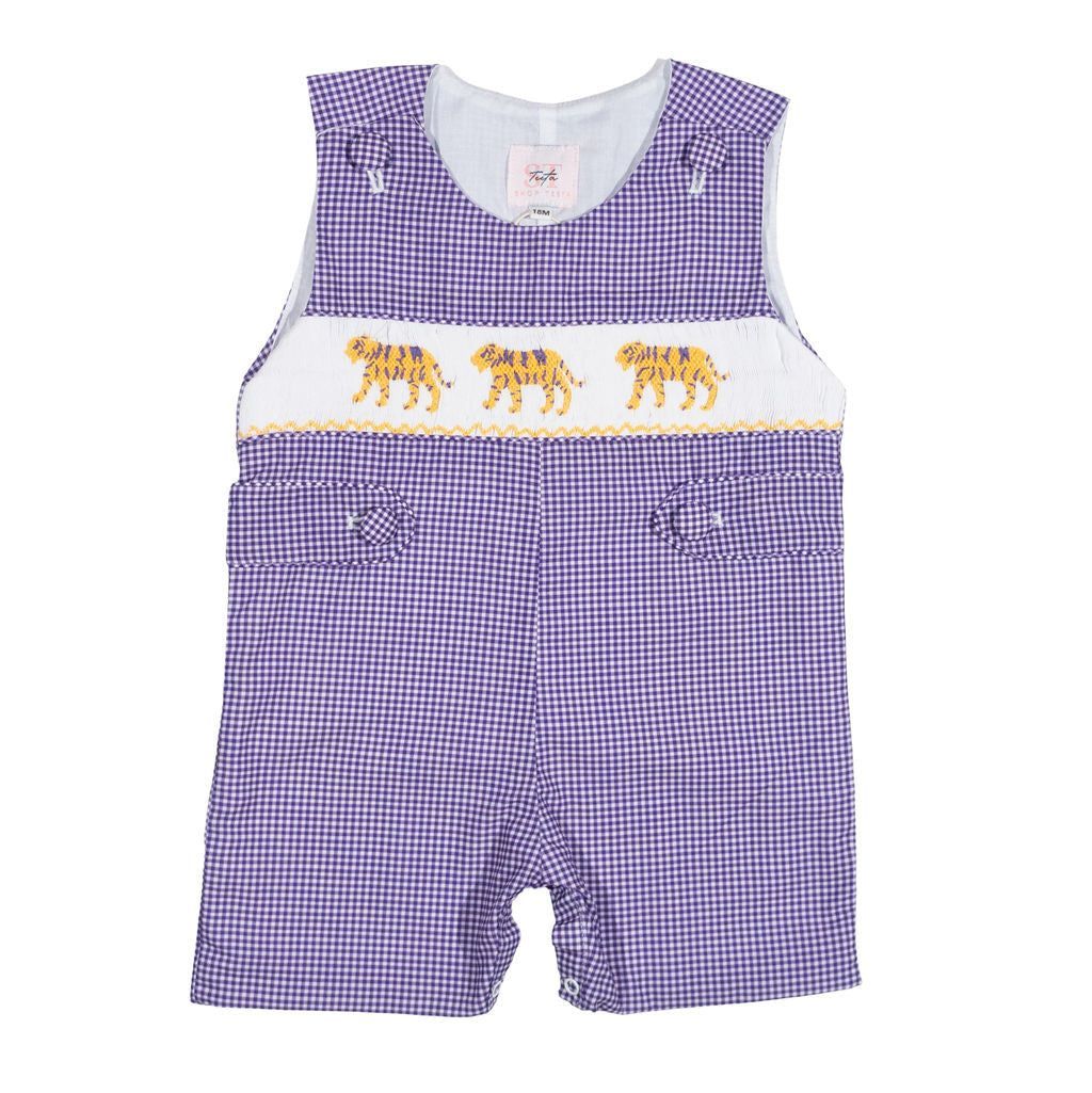 Henry Jon Jon, Purple Gingham Tiger Smock