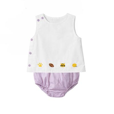  Liam Diaper Set, Purple Tigers
