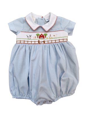 Farm Smocked Bubble w Collar