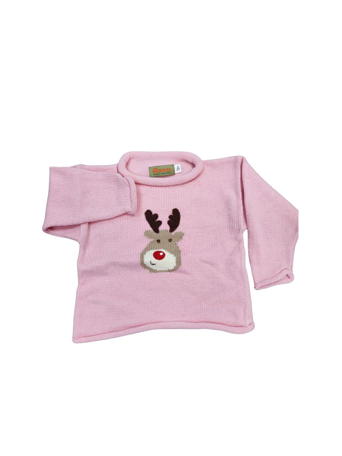 Lt Pink Roll Neck Sweater, Rudolph