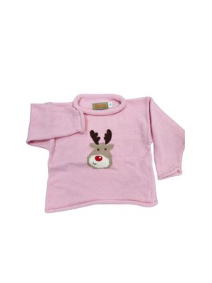 Lt Pink Roll Neck Sweater, Rudolph