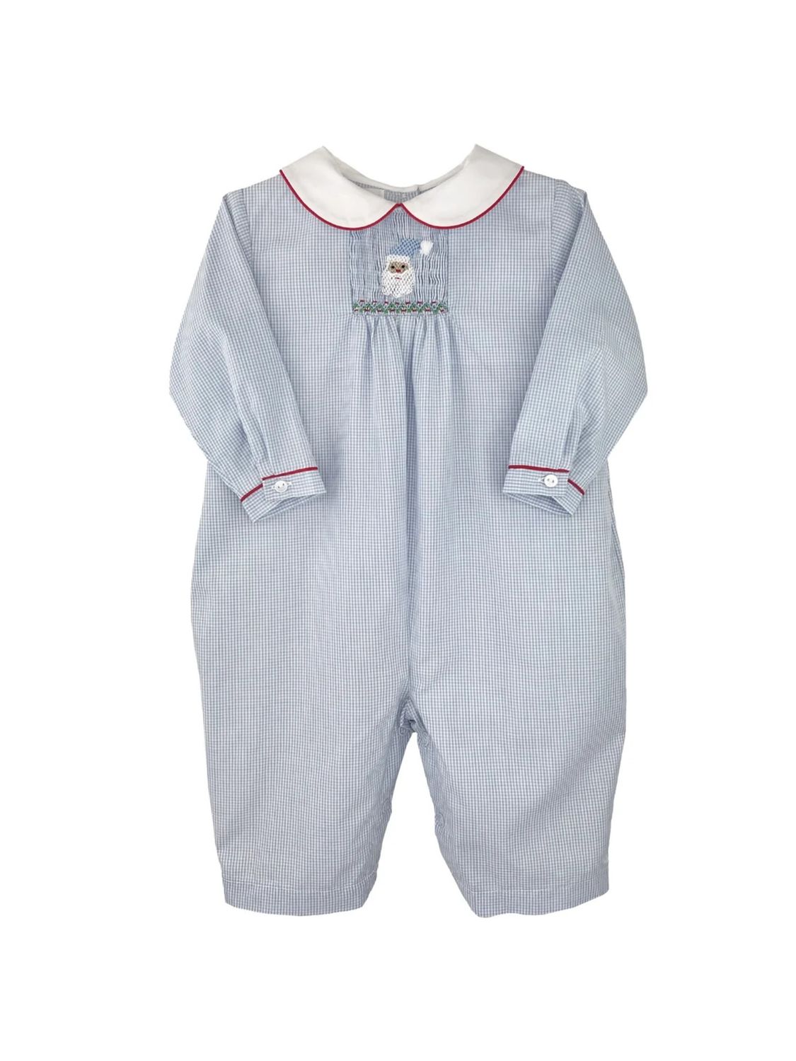Blue Gingham Santa Smock Longall