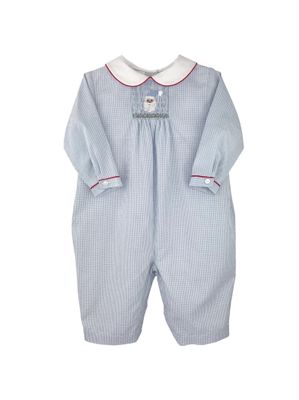 Blue Gingham Santa Smock Longall