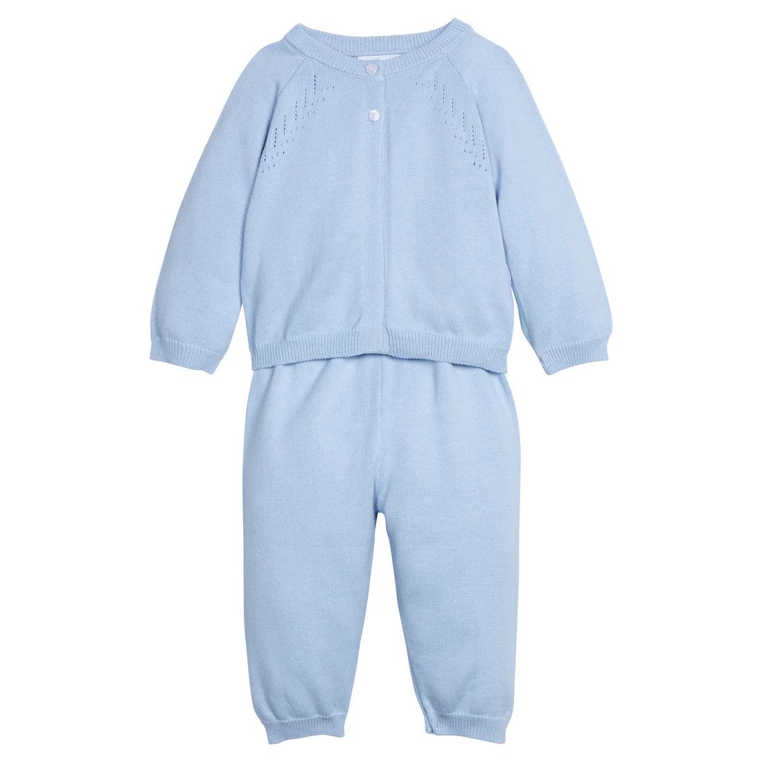 Pointelle Knit Set, Light Blue