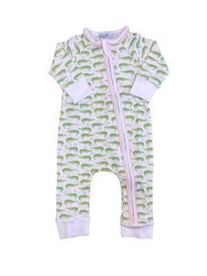 Bayou Baby Print Zip Playsuit, Pink