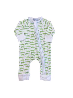 Bayou Baby Print Zip Playsuit, Blue