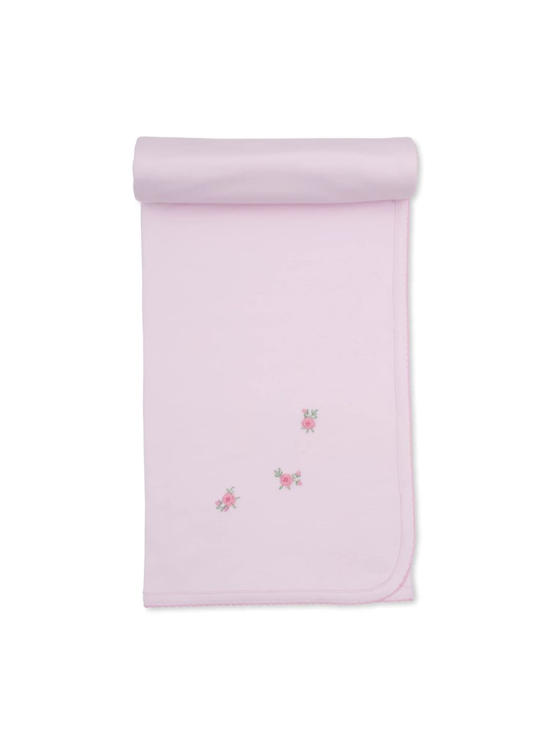 Pink Blanket with Hand Emb, SCE Cottage Roses