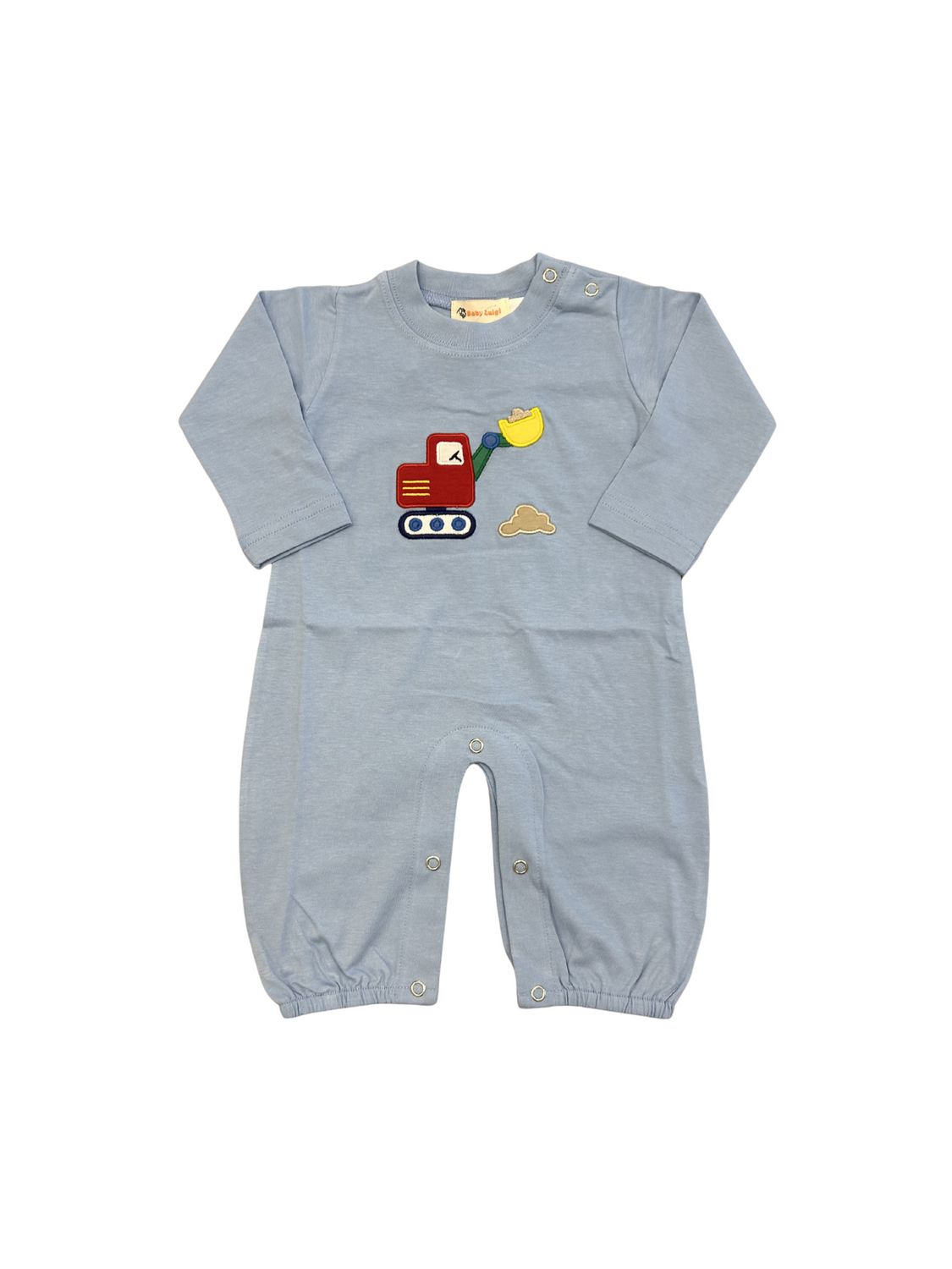 Blue Romper with Backhoe