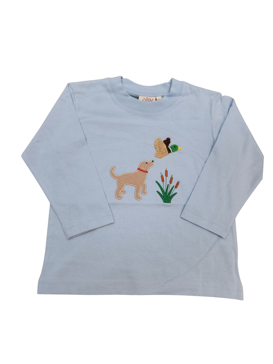 Powder Baby Blue LS Tshirt, Dog, Mallard Cottontails