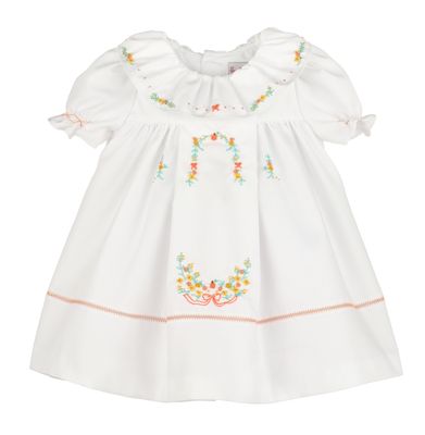 '26 Pumpkin Ruffle Dress, White