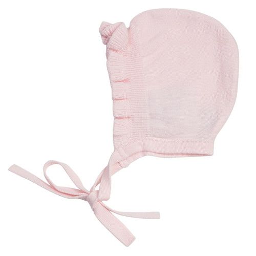 Ruffle Knit Bonnet, Pink