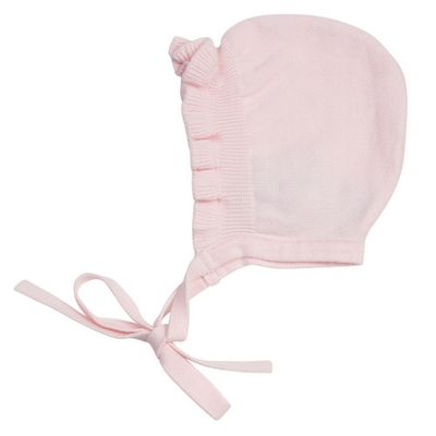 Ruffle Knit Bonnet, Pink