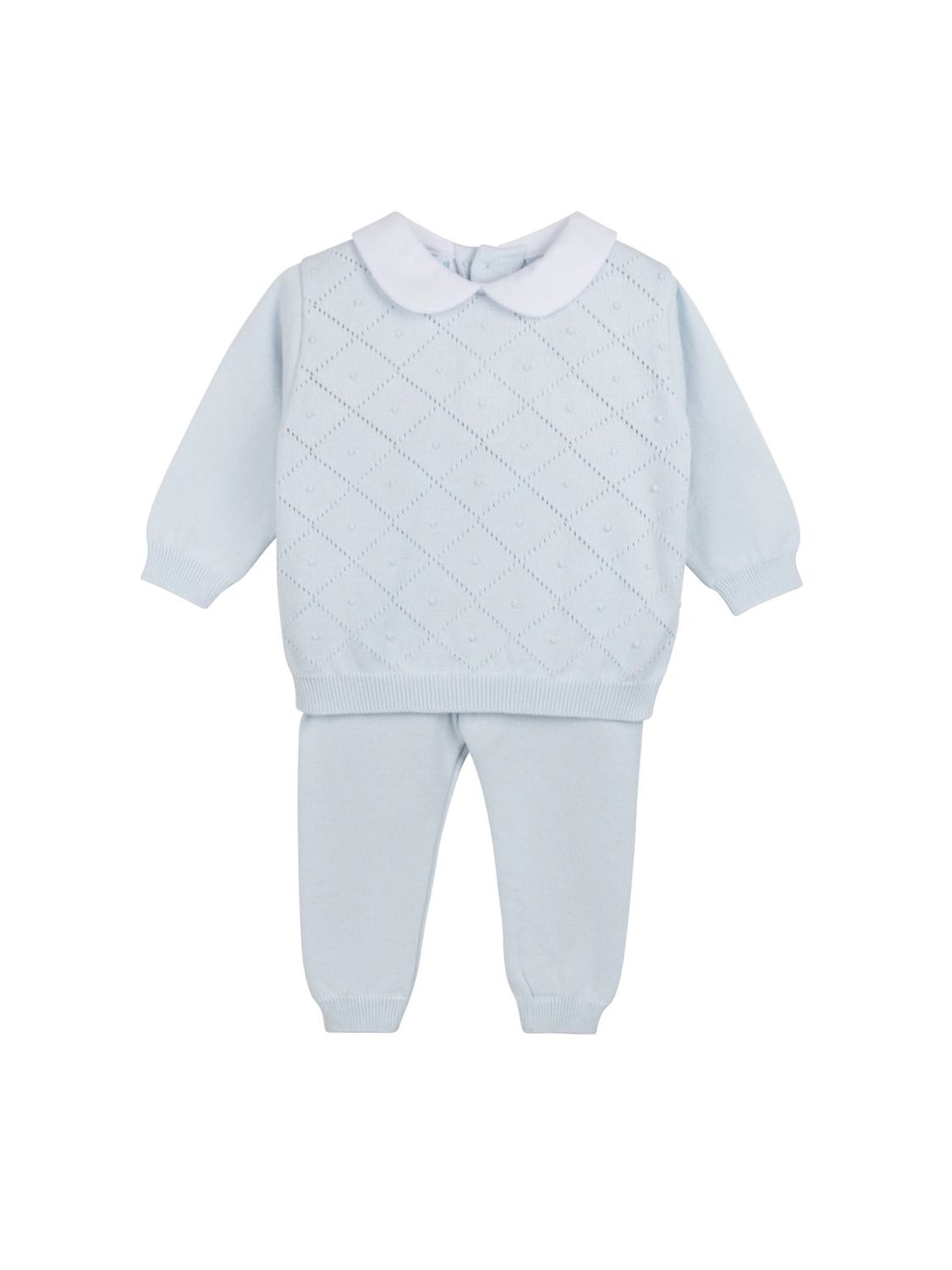 Boy's Peter Pan Diamond Knit Set, Blue