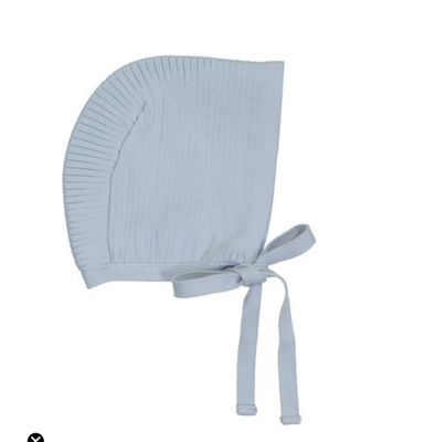 Ribbed Knit Bonnet, Blue