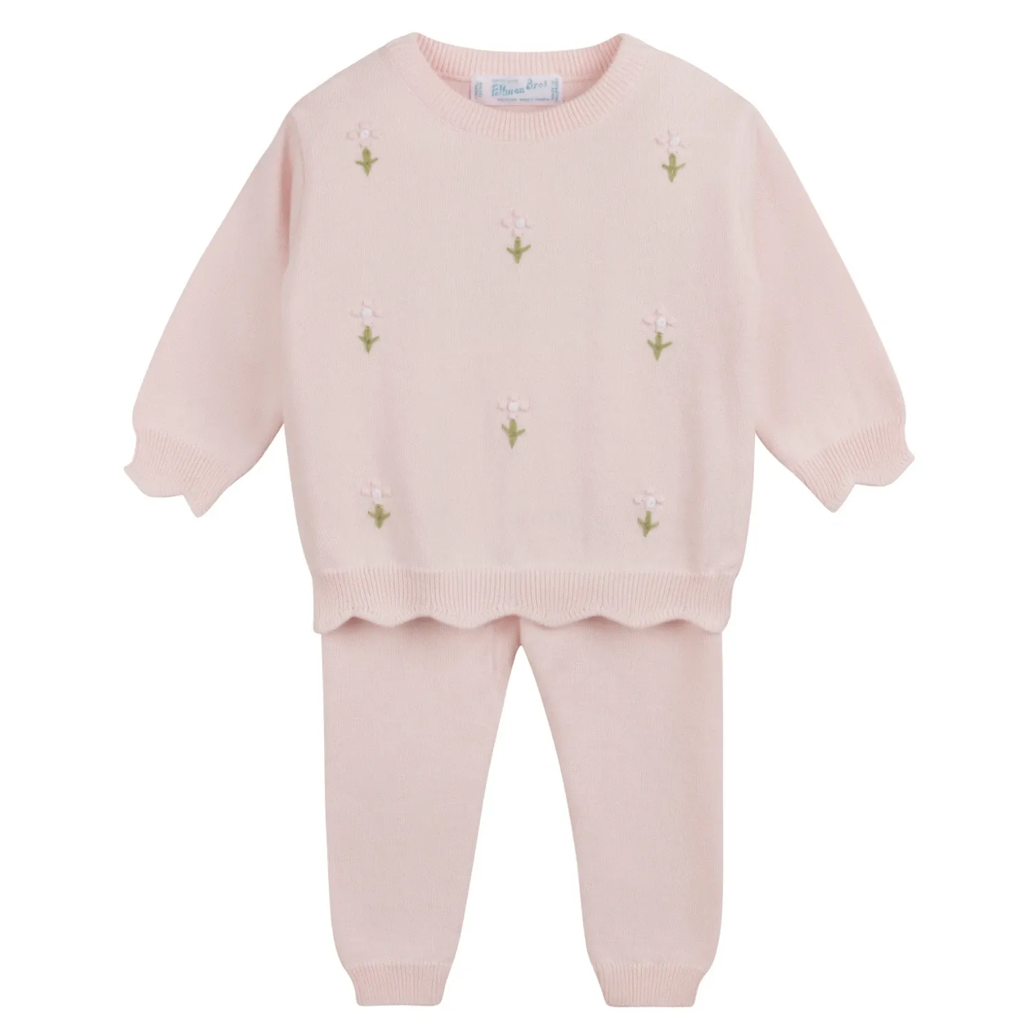 Girls Soft Blooms Knit Set, Pink