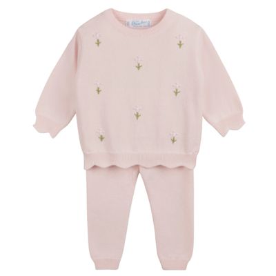 Girls Soft Blooms Knit Set, Pink