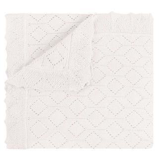 Lux Pointelle Knit Blanket, White