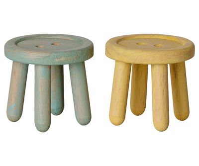 Stool Set, Mint and Yellow