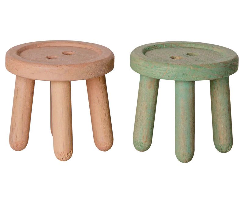 Stool Set, Mint and Rose