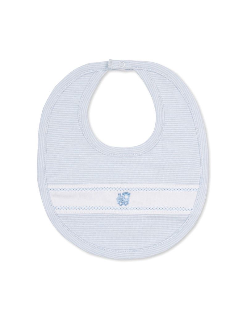 Classic Treasures Train Bib, Lt Blue